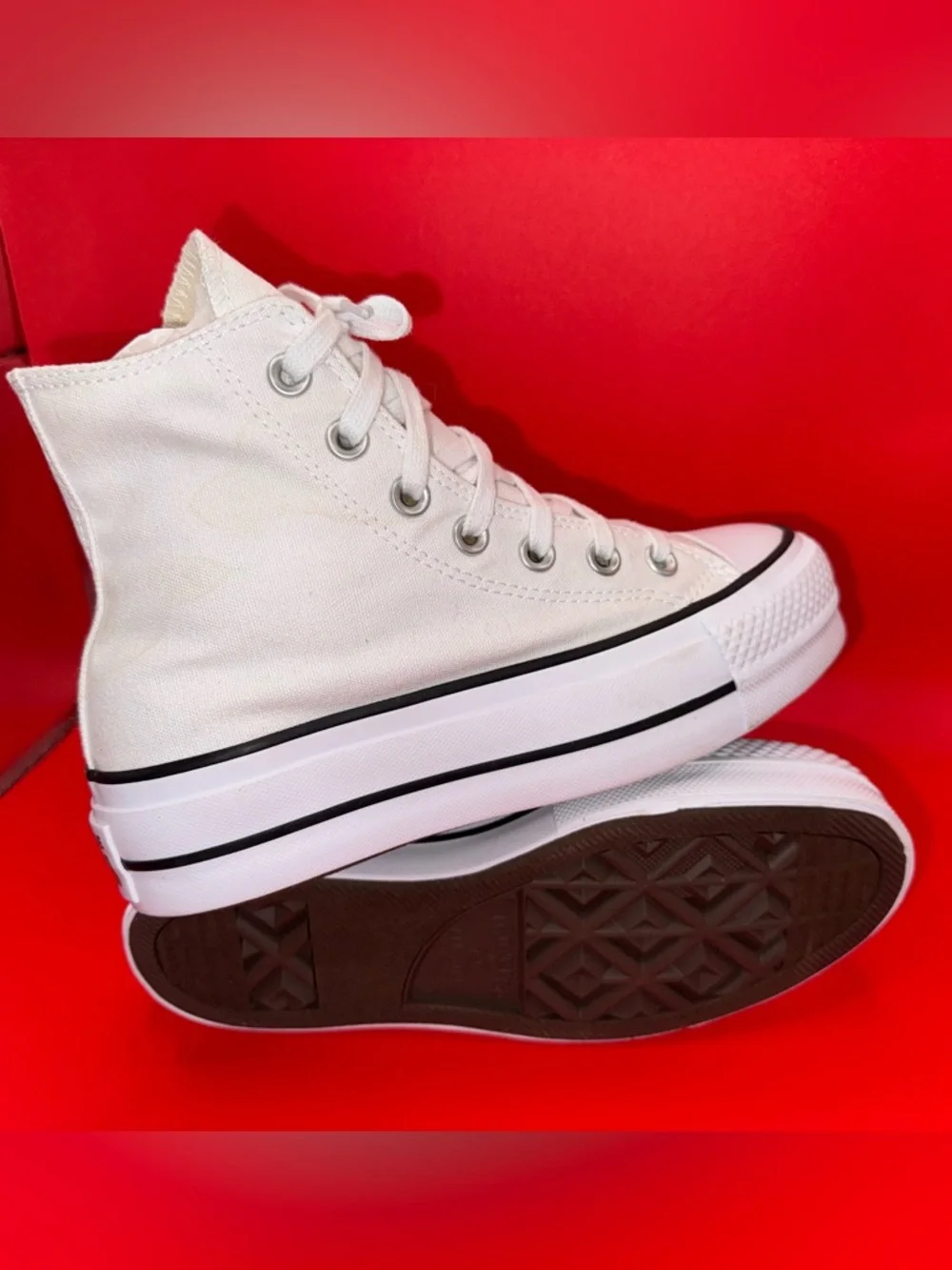 Converse Platform High Tops White Move Sneakers Women’s 5 Worn Once - Picture 10 of 16